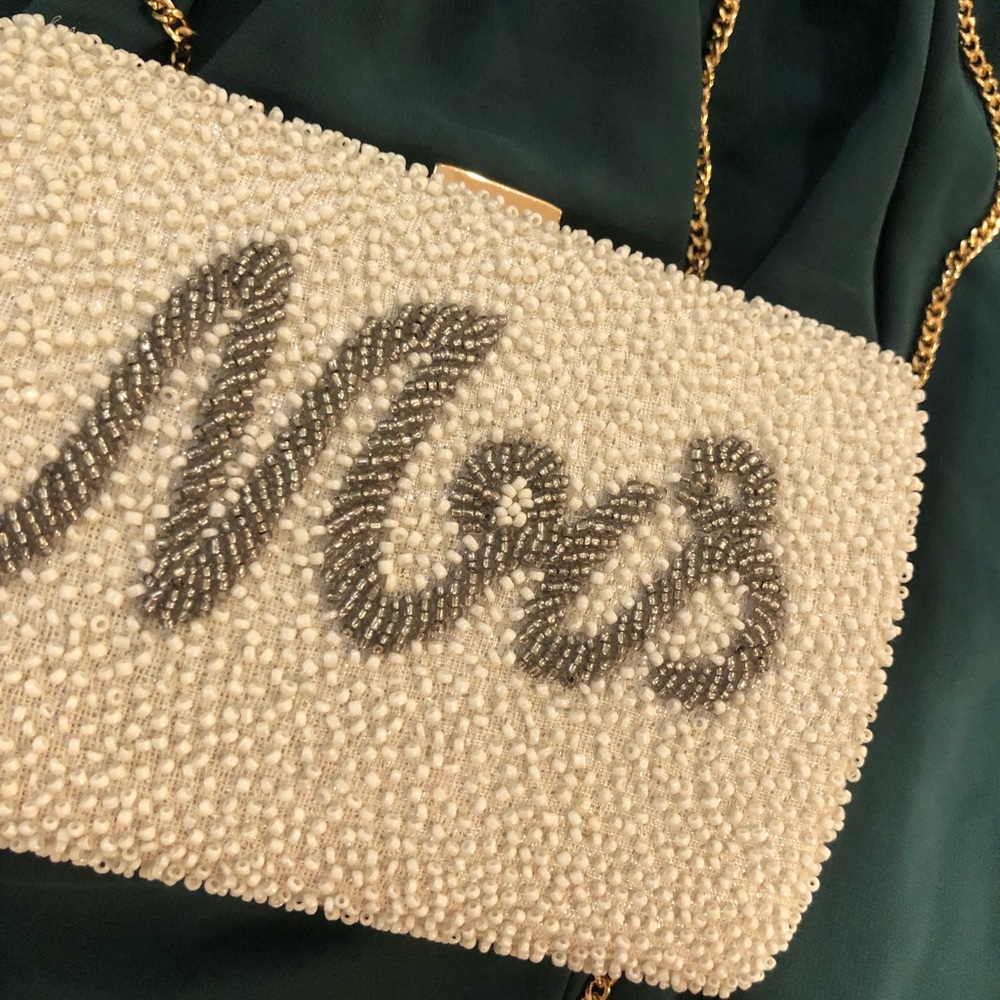 Mrs. Beaded clutch (wedding, bride)